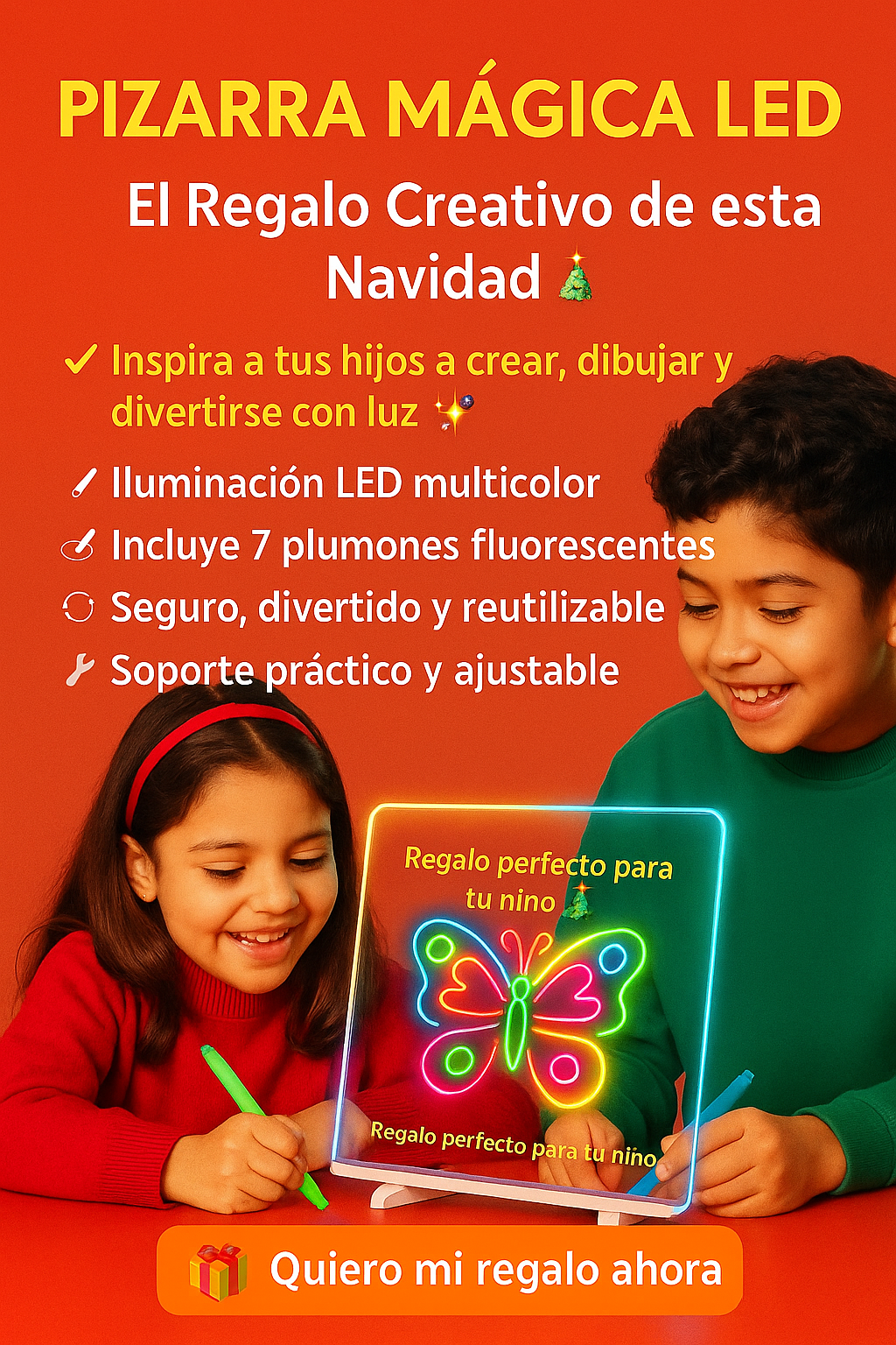 💡Pizarra Mágica Led + Plumones🖍️